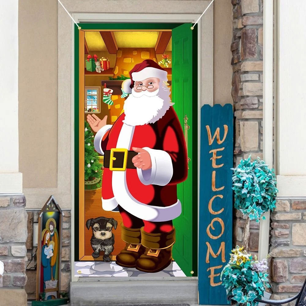 Door Hanging Christmas Cover – Window Sign Banner, 180×90cm Festive Decor
