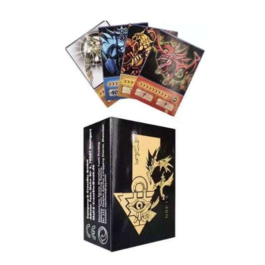 YUGİ 100Pcs Blue Eyes Dark Magician Exodia Obelisk RA Slifer Anime Style Cards