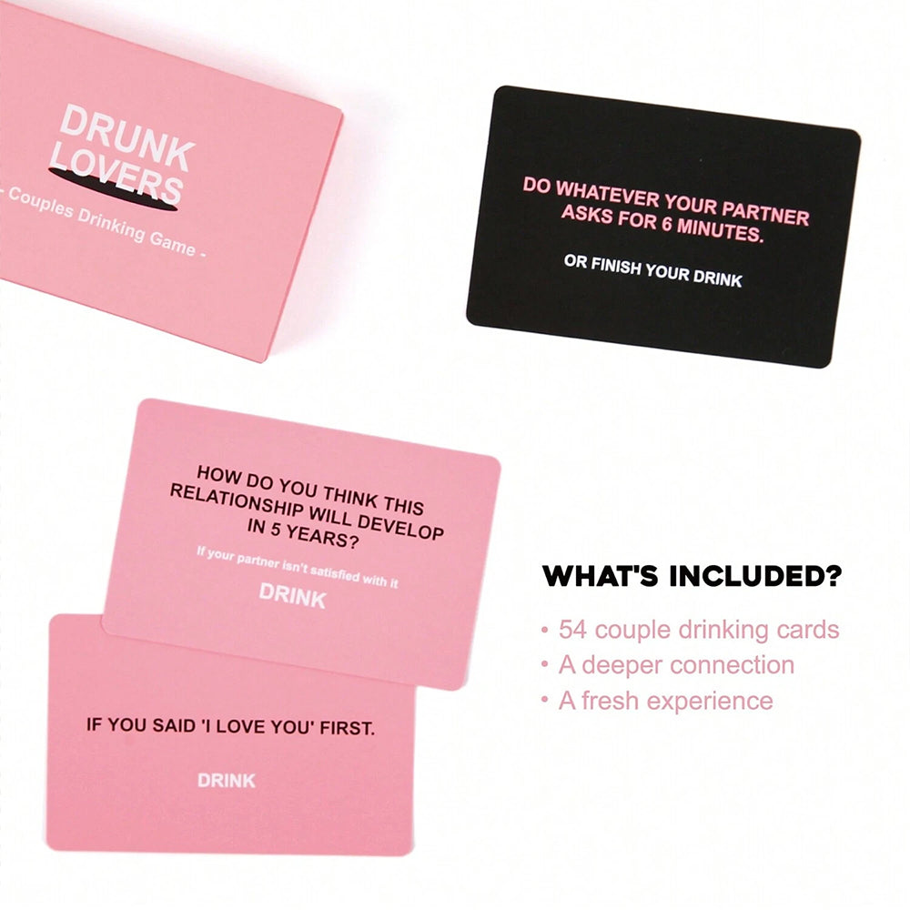 Drunk Lovers Card Game - Couples Drinking Game Deck for Date Nights