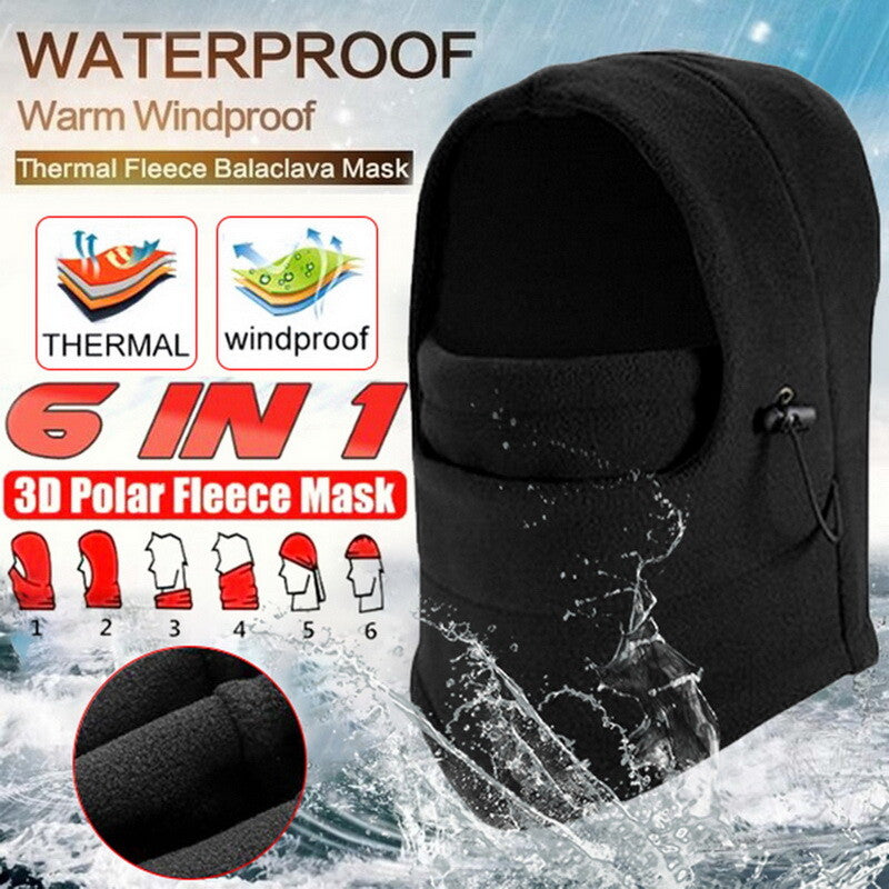 Winter Ski Warm Hood – Outdoor Double Layer Thick Fleece Windproof Cap