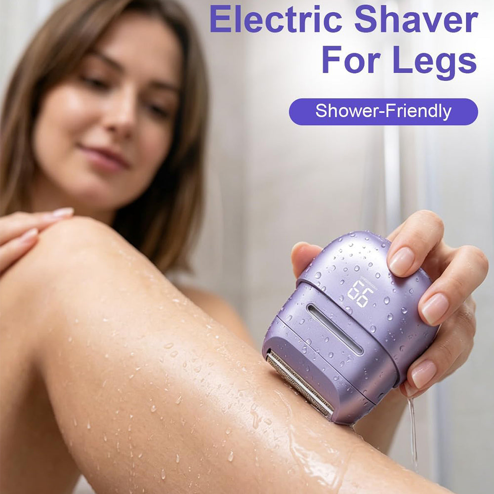 Women’s Waterproof Shaver – Dual-Blade Electric Razor for Sensitive Skin, USB LED