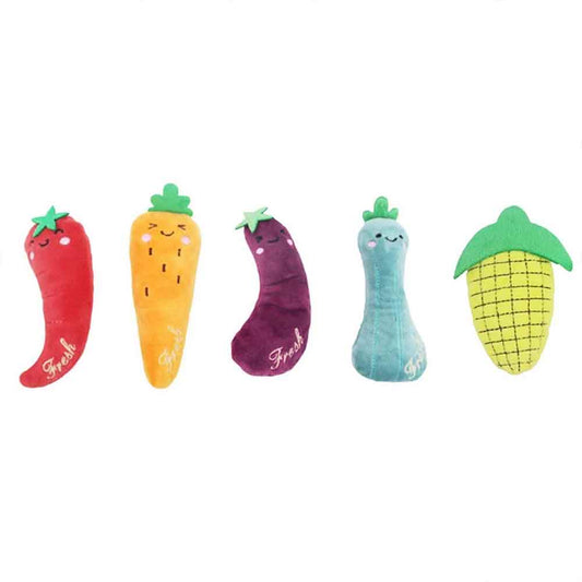 5-Piece Teeth Grinding Catnip Toys – Funny Interactive Plush Cat Chewing Vocal Toy Set