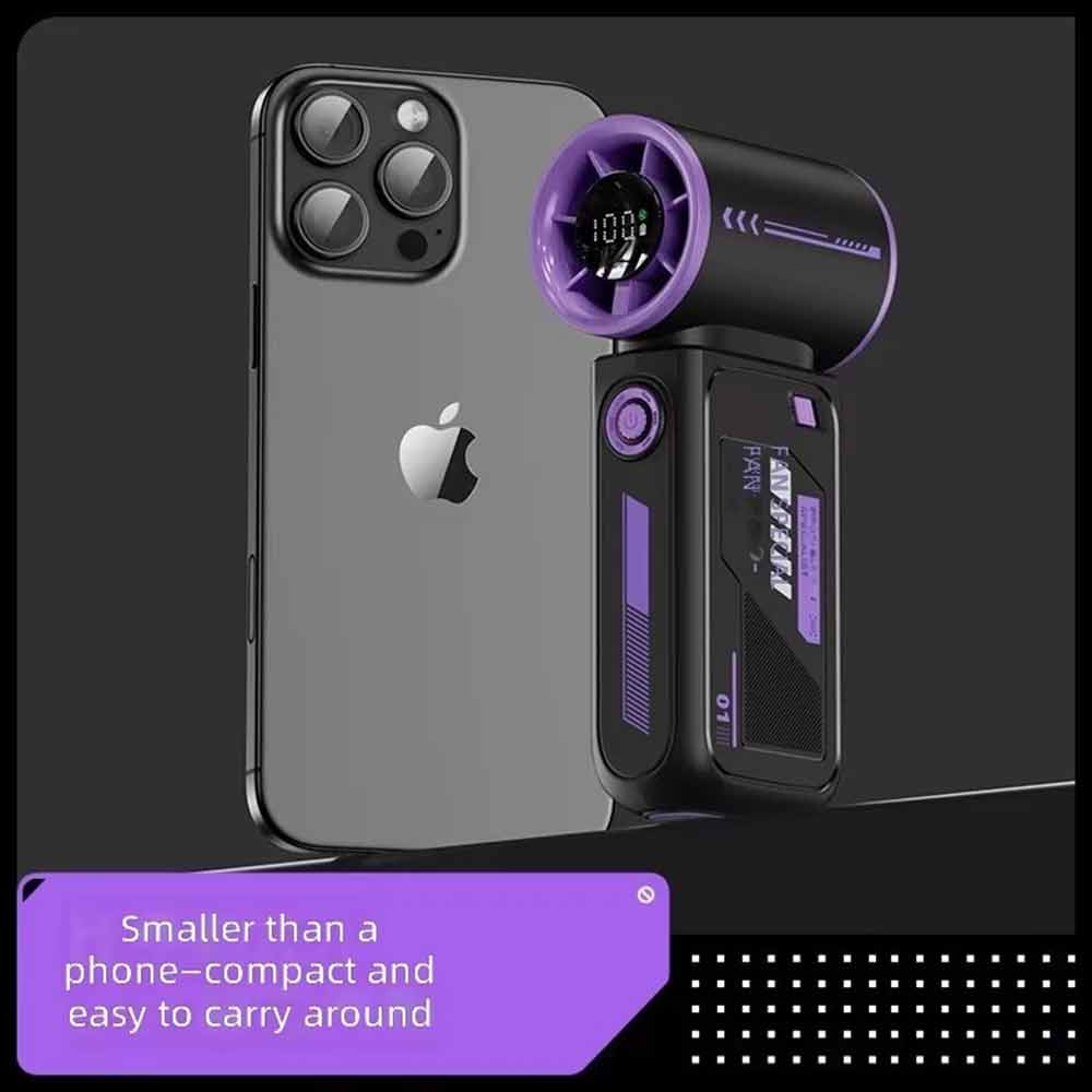 Handheld Turbo Fan – USB Rechargeable 3600mAh Portable Adjustable Airflow
