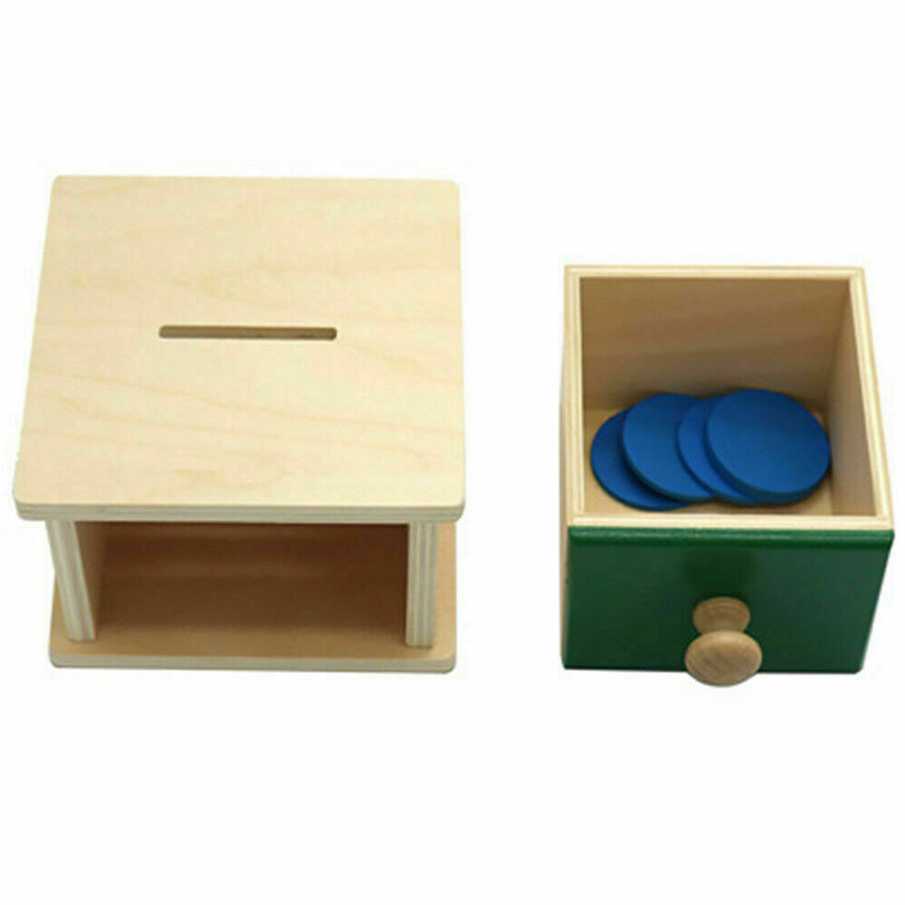 Wooden Educational Object Permanence Coin Box Ball Toy Early Learning