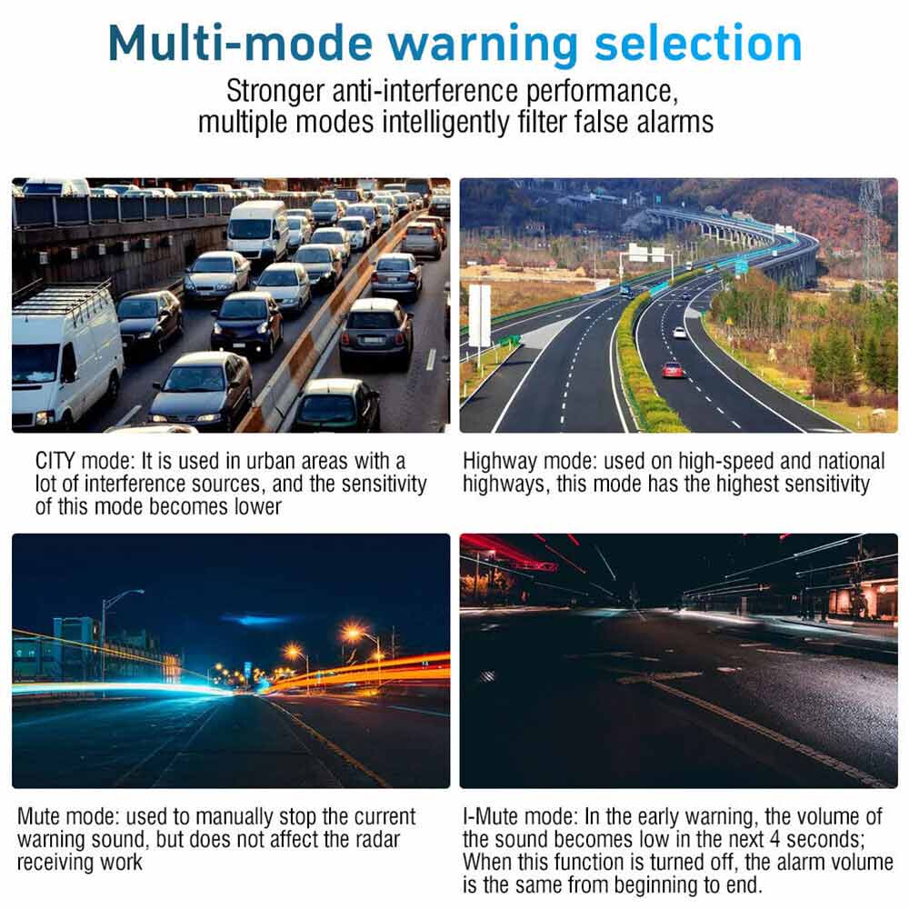 Universal Car Radar Detector – 360° Full-Band Laser & Radar Alert with Voice Warnings