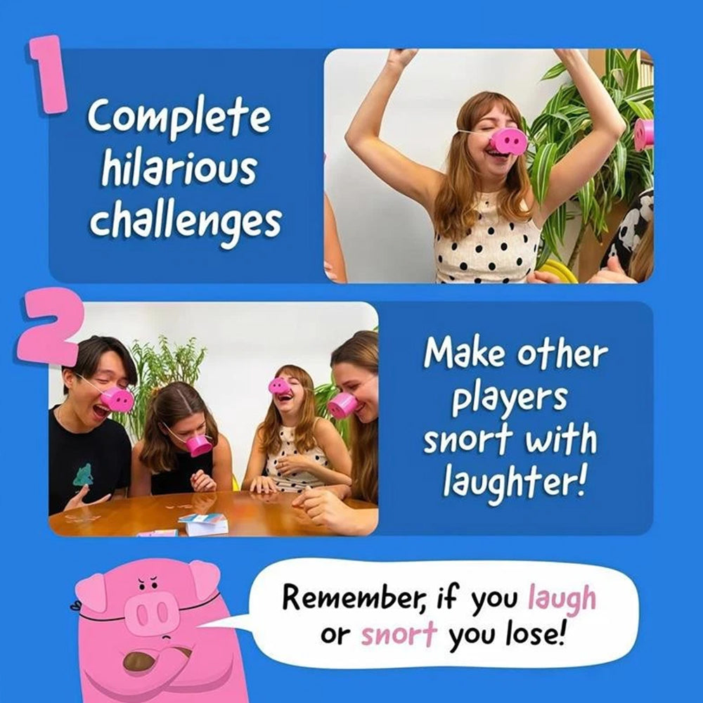 The "You Laugh You Lose" Party Game 2026 with Squeaky Pig Snouts & Challenge Cards