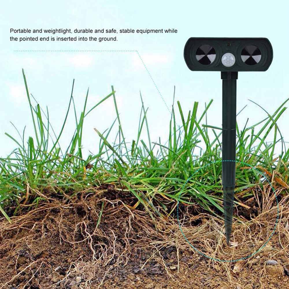 1PC Solar Ultrasonic Animal & Pets Repeller Motion Sensor Bird Rat Possum Repellent