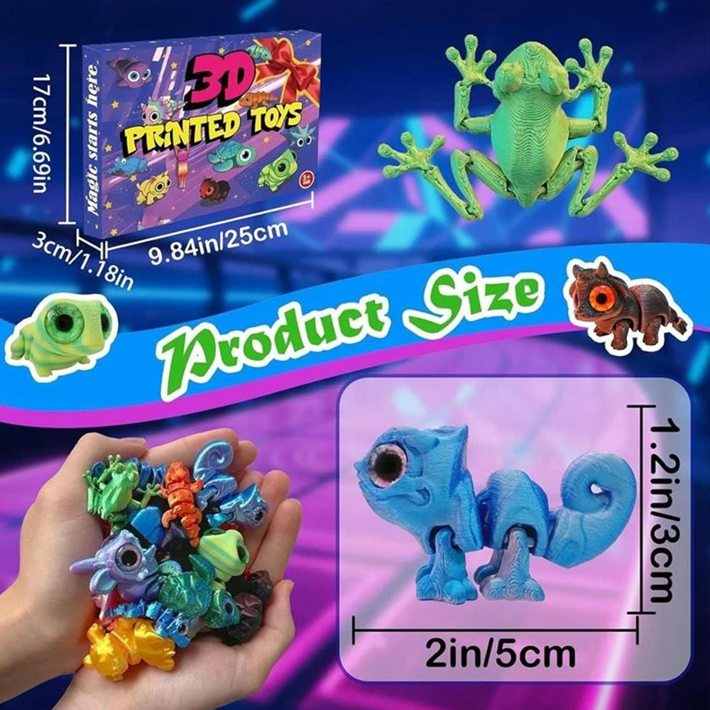 3D Printed Animals Christmas Advent Calendar 2025 – 24-Day Countdown with Articulated Animal Figures