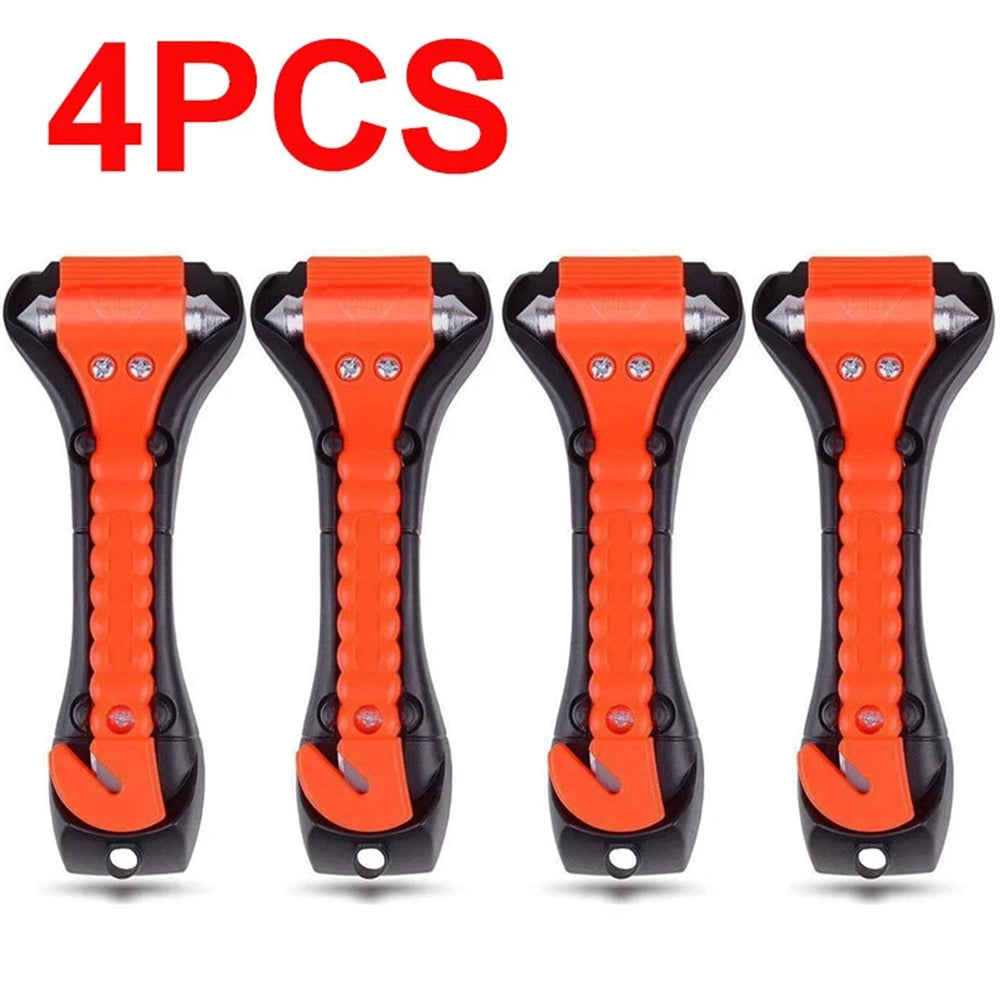 4-Pack Emergency Hammer – Car Window Breaker & Seatbelt Cutter Escape Tool