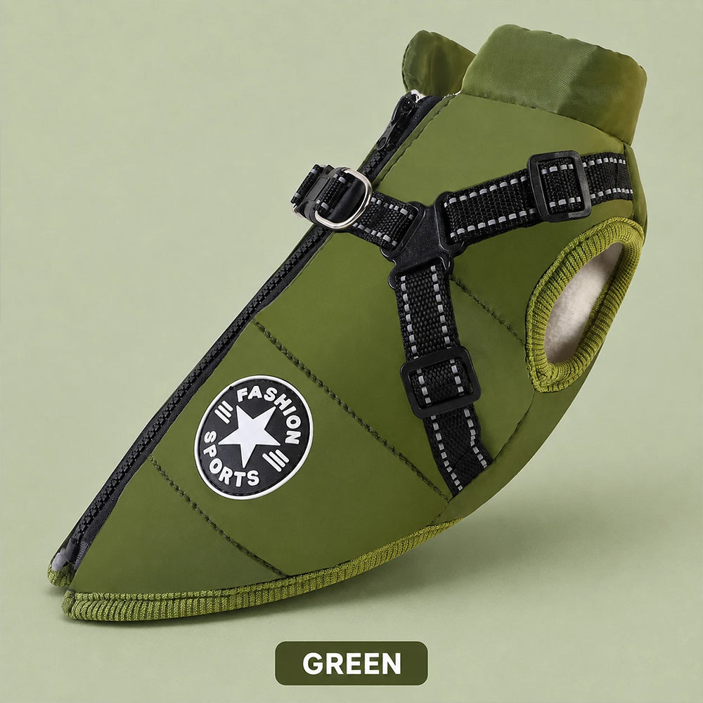 Waterproof Dog Coat – Built-In Harness Winter Jacket for Cold Weather Walks