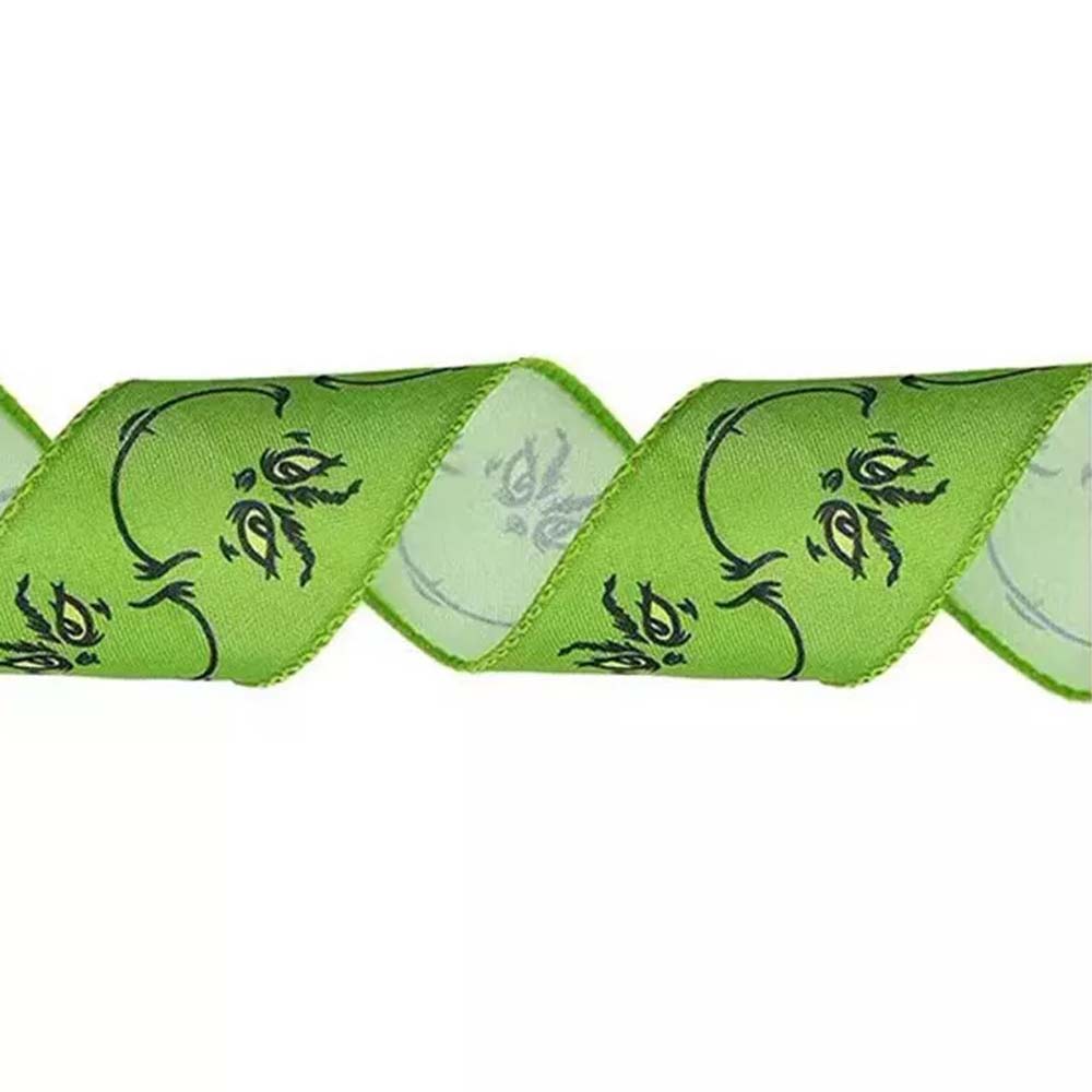 4X 6Yard/Roll Christmas Grinch Green Craft Ribbon Decoration Wrapping Ribbon