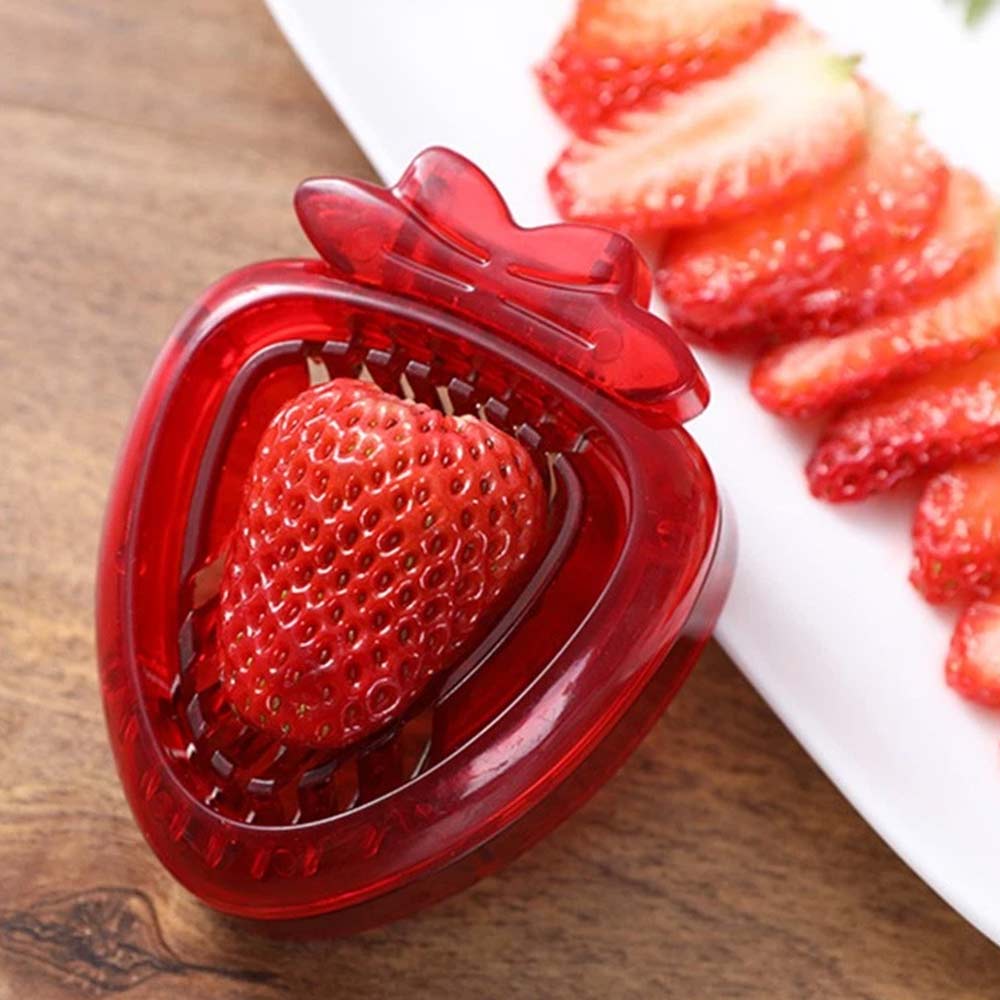 Stainless Steel Strawberry Slicer - Fruit Cutter with 7 Blades for Even Slicing