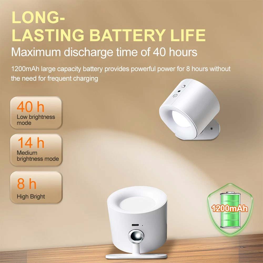 Rechargeable LED Wall Sconce Lights - Magnetic Remote Night Lamp, USB Powered