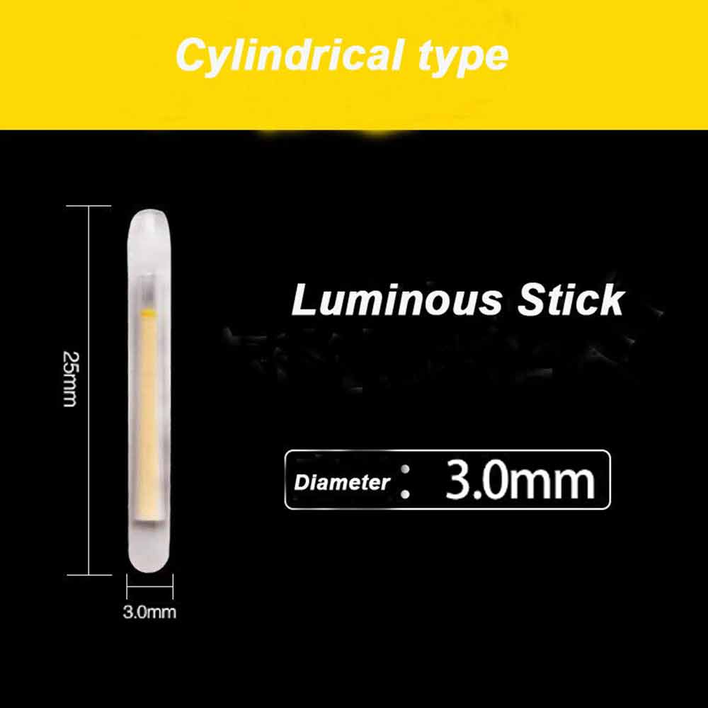 50PCS Fishing Glow Light Sticks Luminous Clip on Bend Fluorescent Rod Tackle