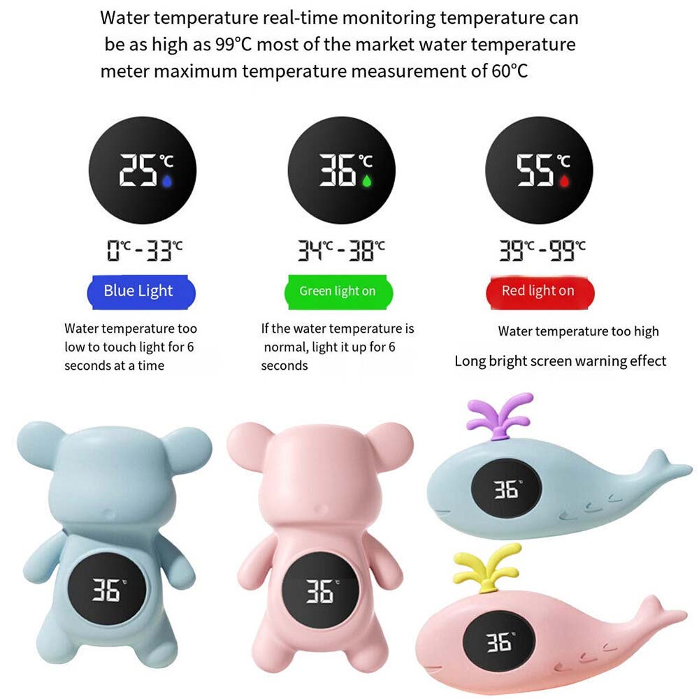 Infant Bath Tub Water Temperature Tester Cute Animal Shape LCD Thermometer Toy