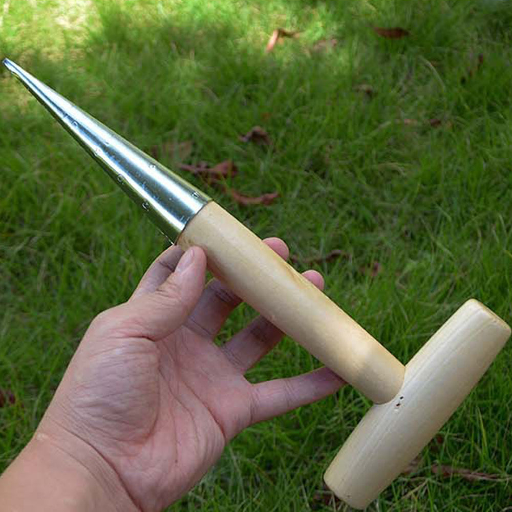 Garden Dibber - T-Handle Carbon Steel Tool for Seed & Bulb Planting