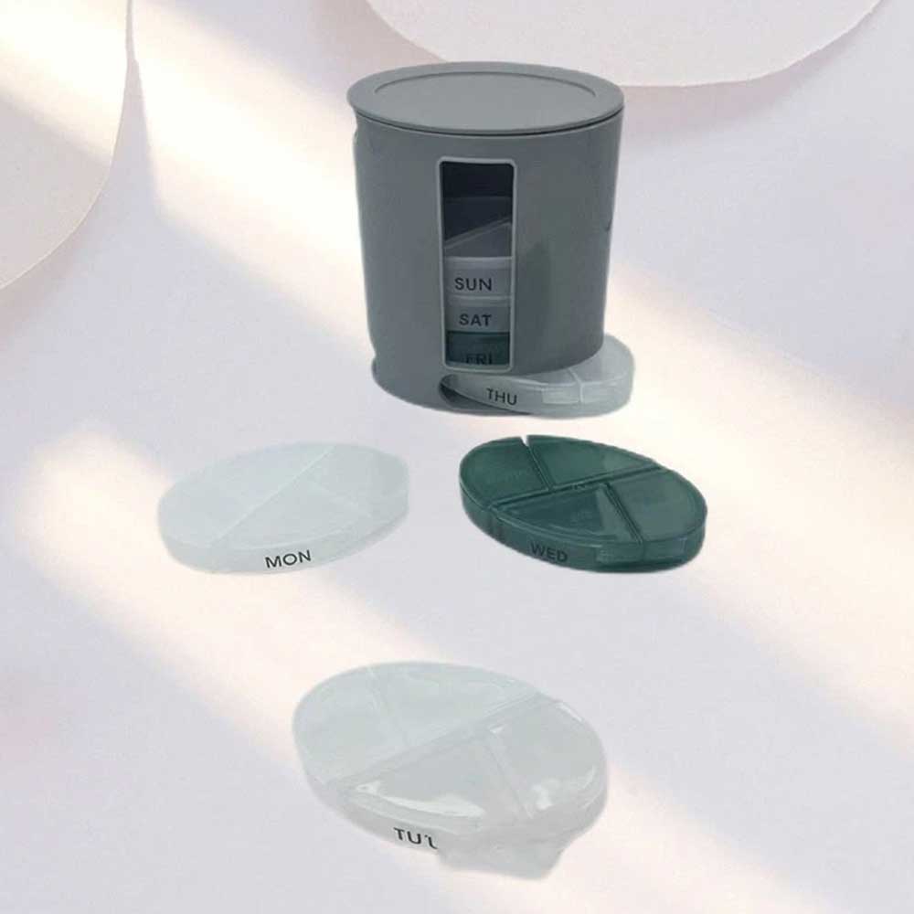 7-Day Pill Organizer with 28 Compartments, Weekly Daily Medicine Reminder Box for Pill/Vitamin/Tablet Storage