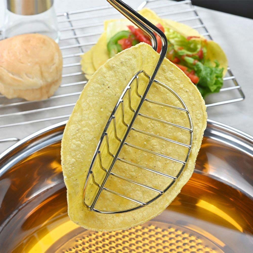 Taco Shell Maker Press Tortilla Fryer Tong Plated Steel Kitchen Rack Food Clip