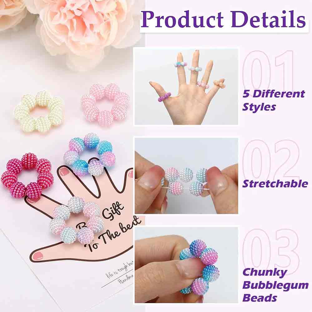 5X Stress Relief Beaded Sensory Finger Rings – Fidget Toy for Autism ADHD