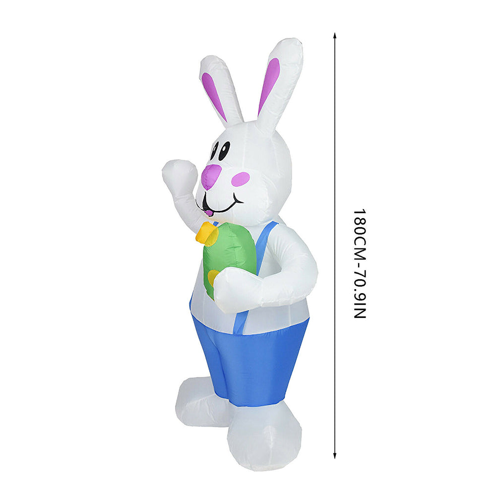 6FT Easter LED Inflatable Standing Bunny Inflatable Model Glowing Holiday