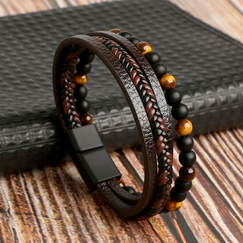 Braided Fashion Bracelets PU Leather Bracelet Bangle Wrap Wristband