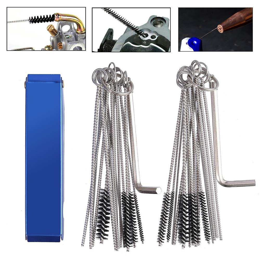 3X Carburetor Carb Jet Cleaning Tool Wire Brush Cleaner Kit For Motorcycle ATV