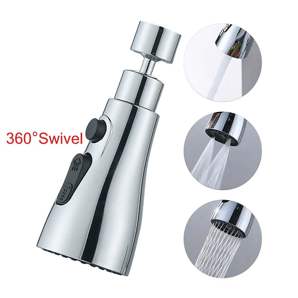 360° Kitchen Sink Faucet Sprayer Head Swivel Extender Nozzle Replacement 3Levels