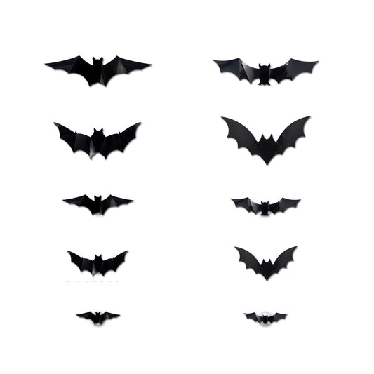 12/24PCS Halloween 3D Bat LED Night Light Wall Stickers – Glow in Dark  Decor
