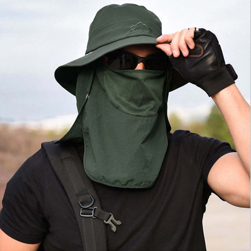Outdoor Sun UV Protection Fishing Cap Neck Face Flap Hat Wide Brim Cover Summer