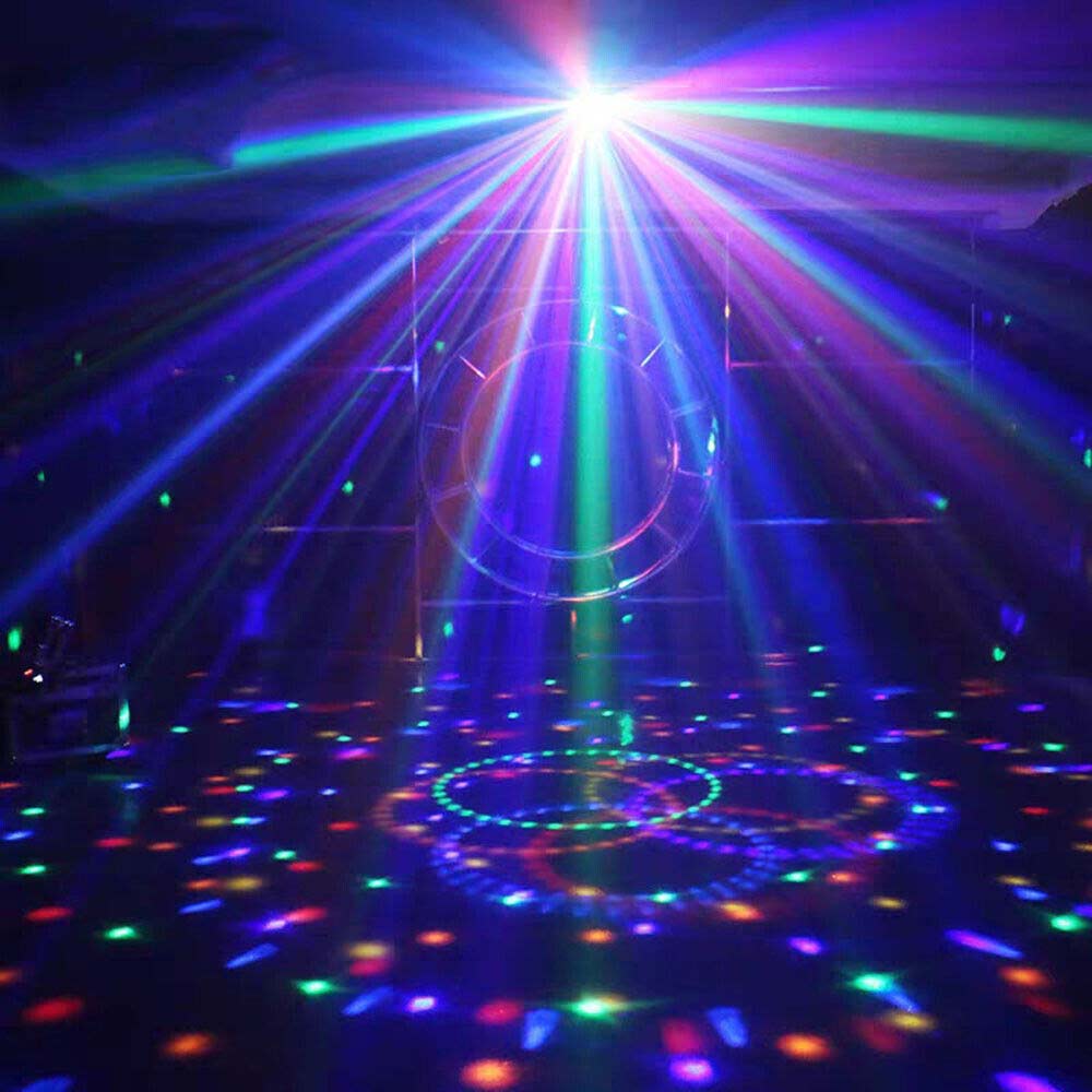 USB LED Party Disco Lights Remote Sound RGB Colourful Rotating Magic Ball Light