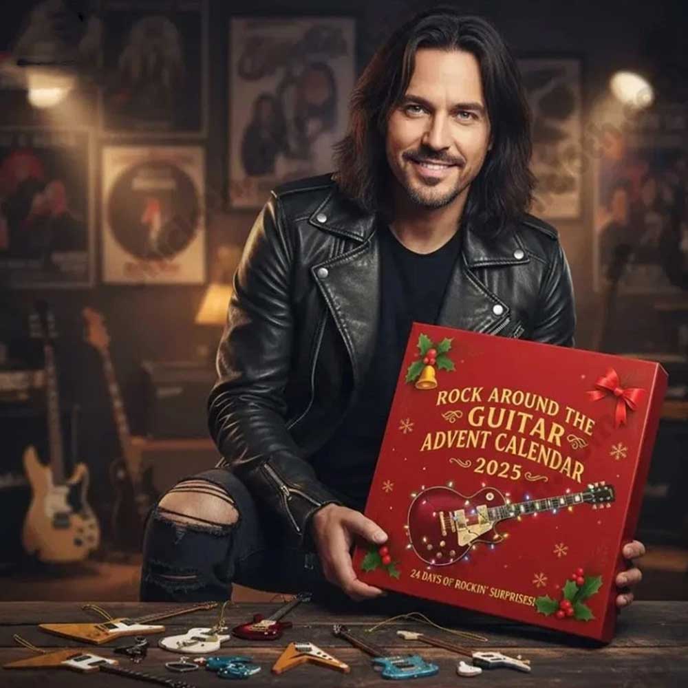 2025 Rock 'n' Roll Guitar Advent Calendar - 24 Days of 2D Flat Acrylic Guitar Ornaments