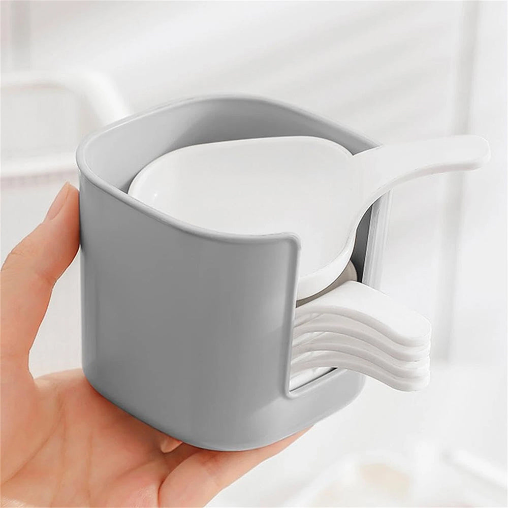 6-Piece Dipping Sauce Plate Set with Holder - Plastic Condiment Dishes for Parties