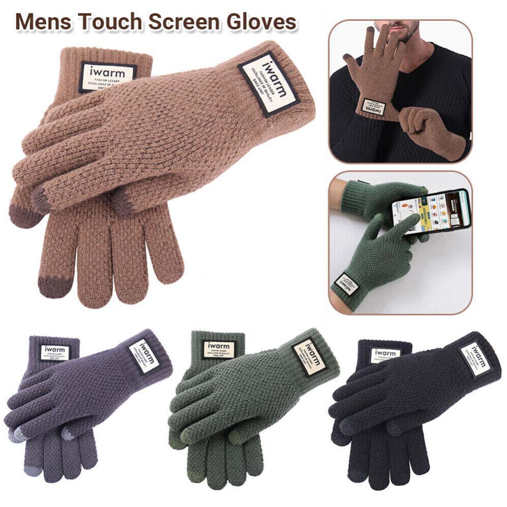 Women Men Winter Gloves Warm Knitted Mittens Touch Screen Mobile Phone Non-slip