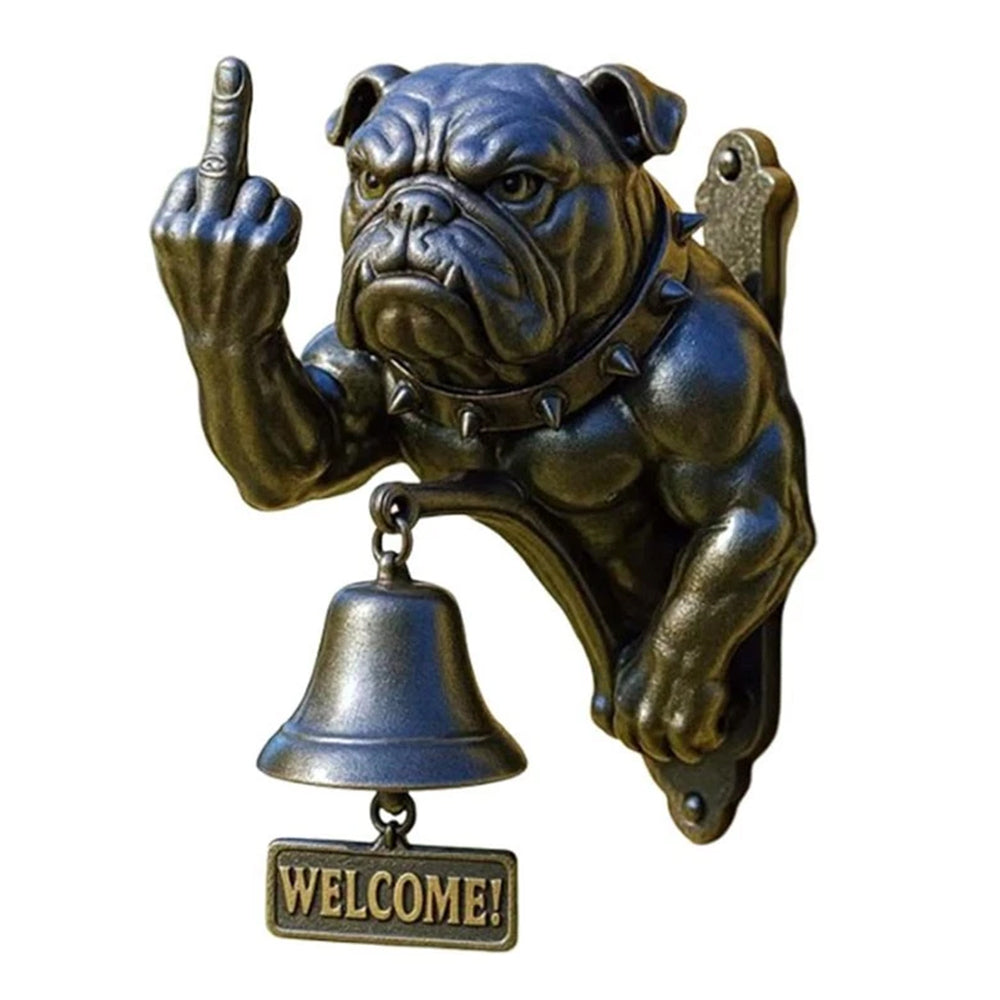 Funny Bulldog Doorbell Middle Finger Bulldog Design Rustic Cast Iron Doorbell Door Ring