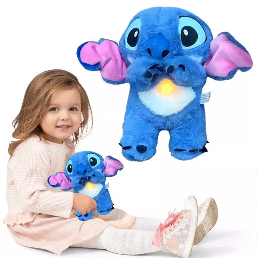 Stitch Breathing Soothing Plush Toy – Musical Anxiety Relief Doll with Calming Light for Sleep & Relaxation