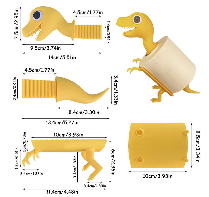 Dinosaur Shape Toilet Paper Holder Cartoon Tissue Storage Rack Paper Towel Stand