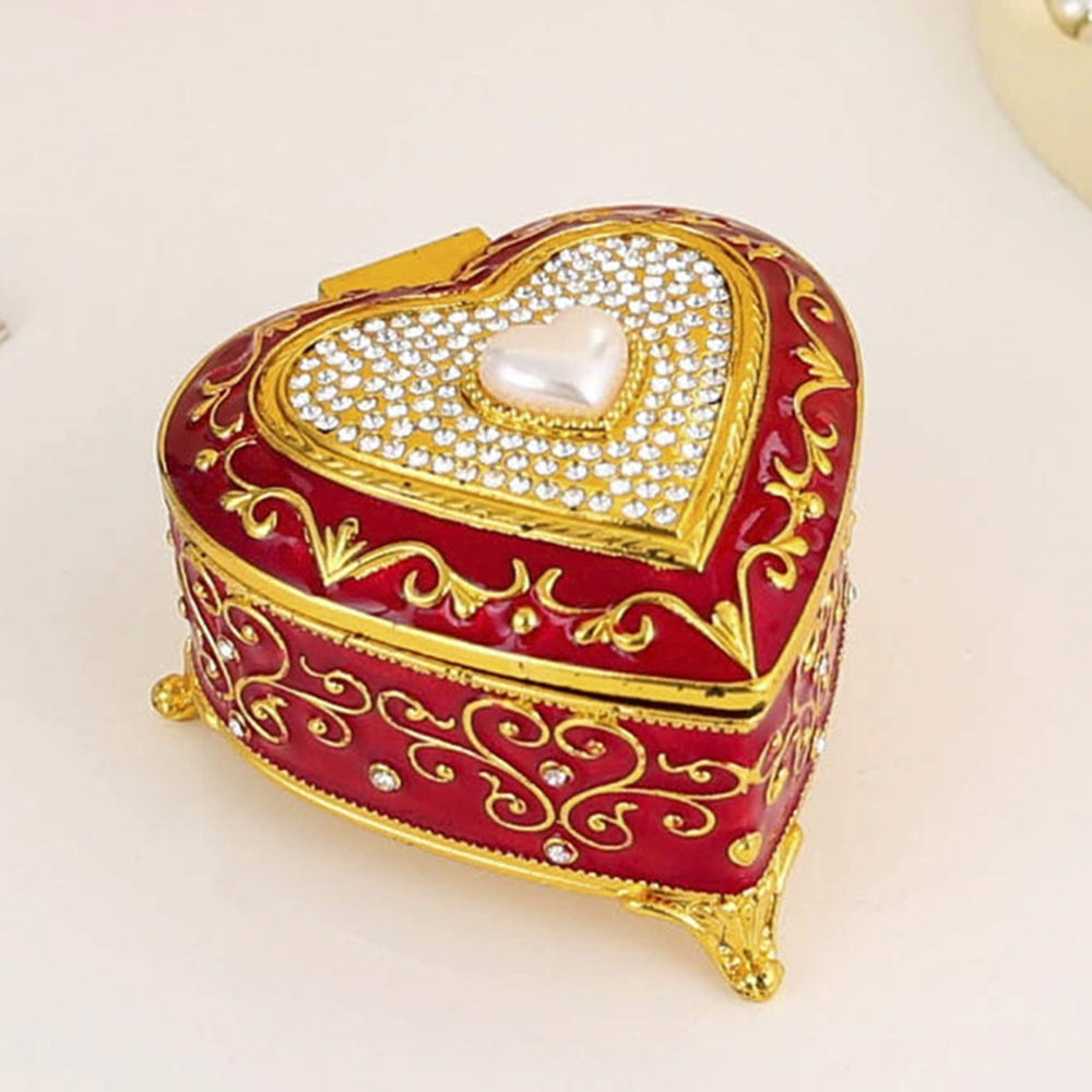 Trinket Jewellery Box – Vintage Alloy Organiser, Ring Necklace Storage Case