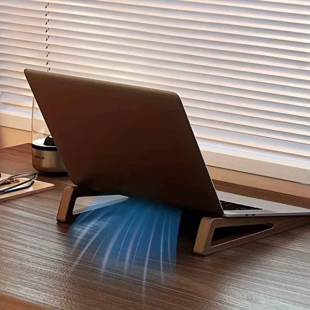 2-Pack Portable Foldable Wooden Laptop Stand – Ergonomic 12° Adjustable Angle