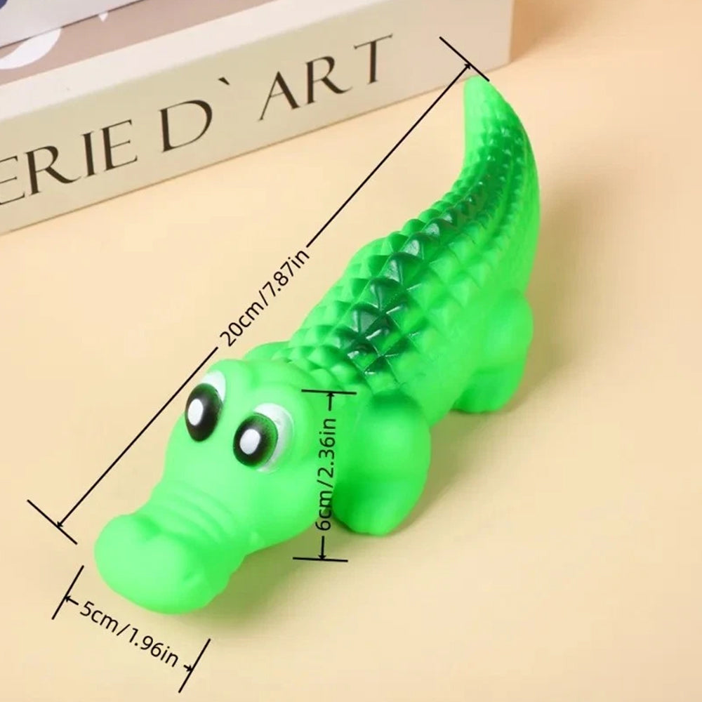 21cm Indestructible Crocodile Toy – Squeaky Dog Chew for Aggressive Chewers