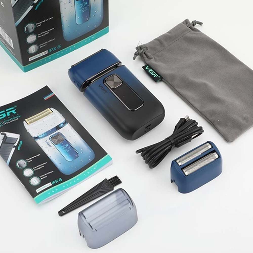 VGR Electric Foil Shaver for Men - Cordless Waterproof Razor with Pop-Up Trimmer