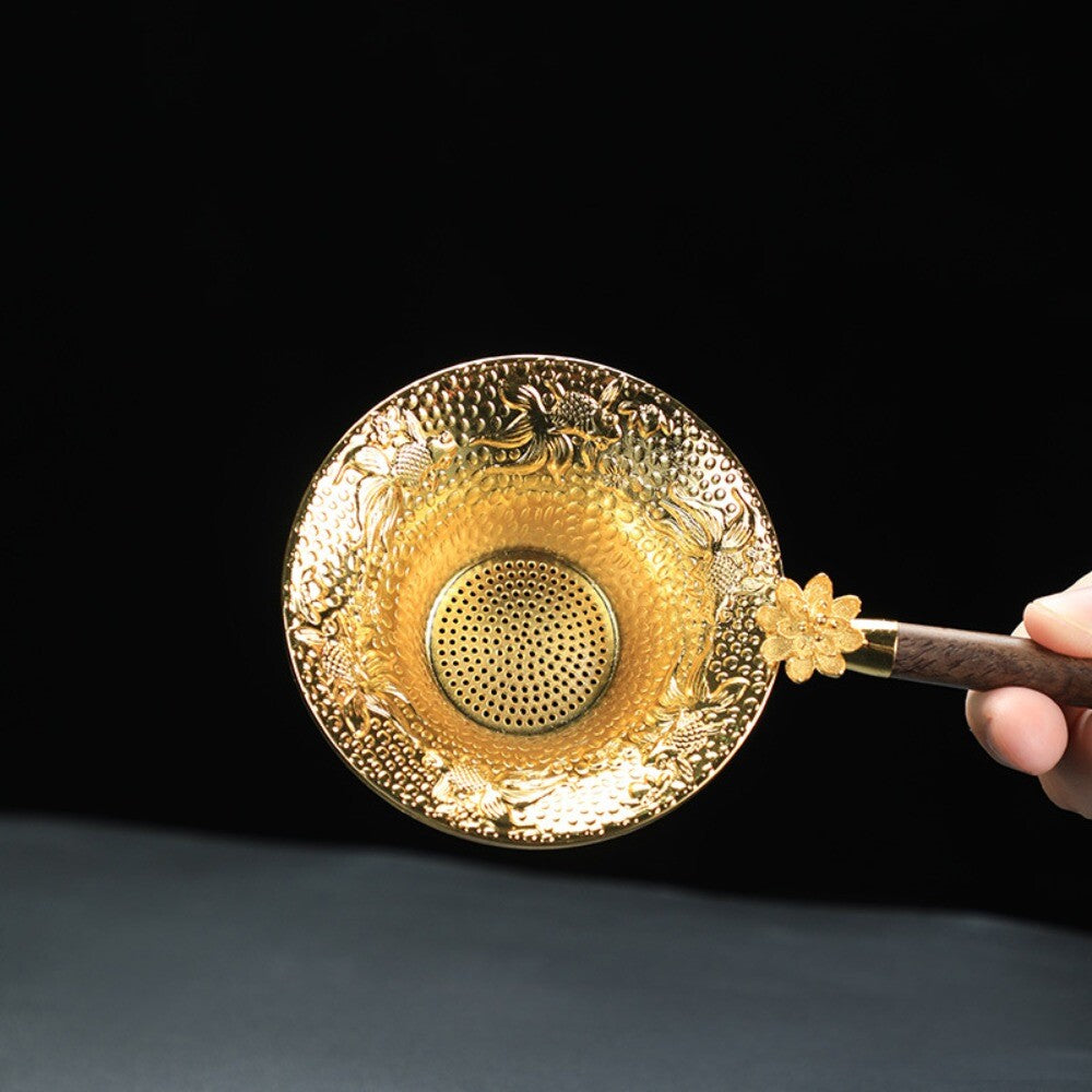 1pc Tea Strainer Tea Filter Tea Colander With Wood Handle Teaware Supplies