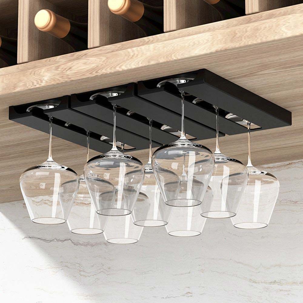 "2X Wine Glass Holder Goblet Hanging Rack Hanger Multi-function Stemware Storage
