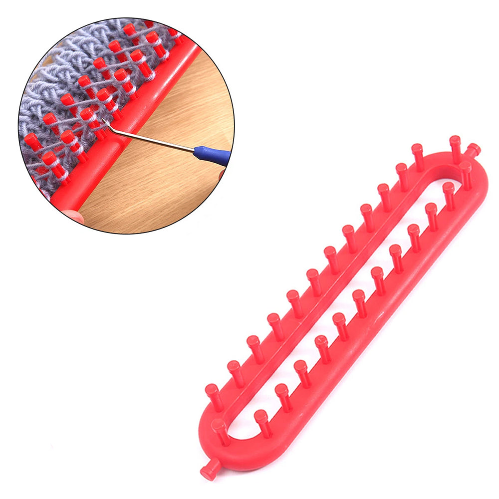 26CM Red Scarf Knitting Loom Kit - DIY Sewing Needle Craft Tool Set
