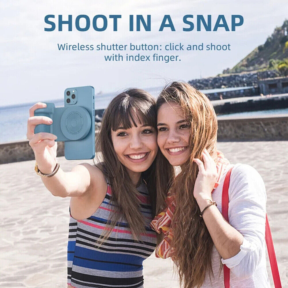 Bluetooth Phone Camera Shutter Hand Grip Magnetic Holder for Iphone Android