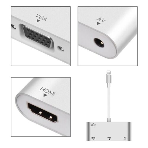 3 in1 Hub iphone ipad to HDMI VGA Audio Adapter For iPhone 13 12 Pro Max X XS XR