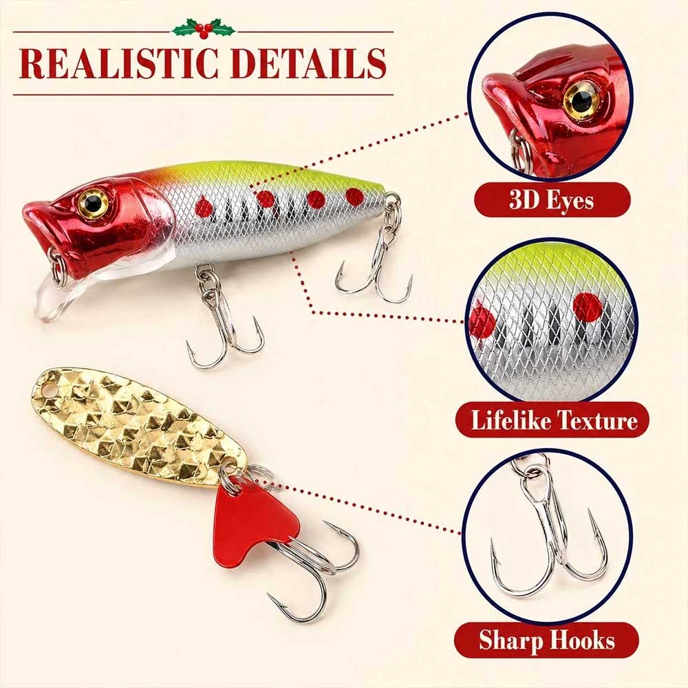 2026 Christmas Fishing Advent Calendar – 24 Days of Assorted Lures