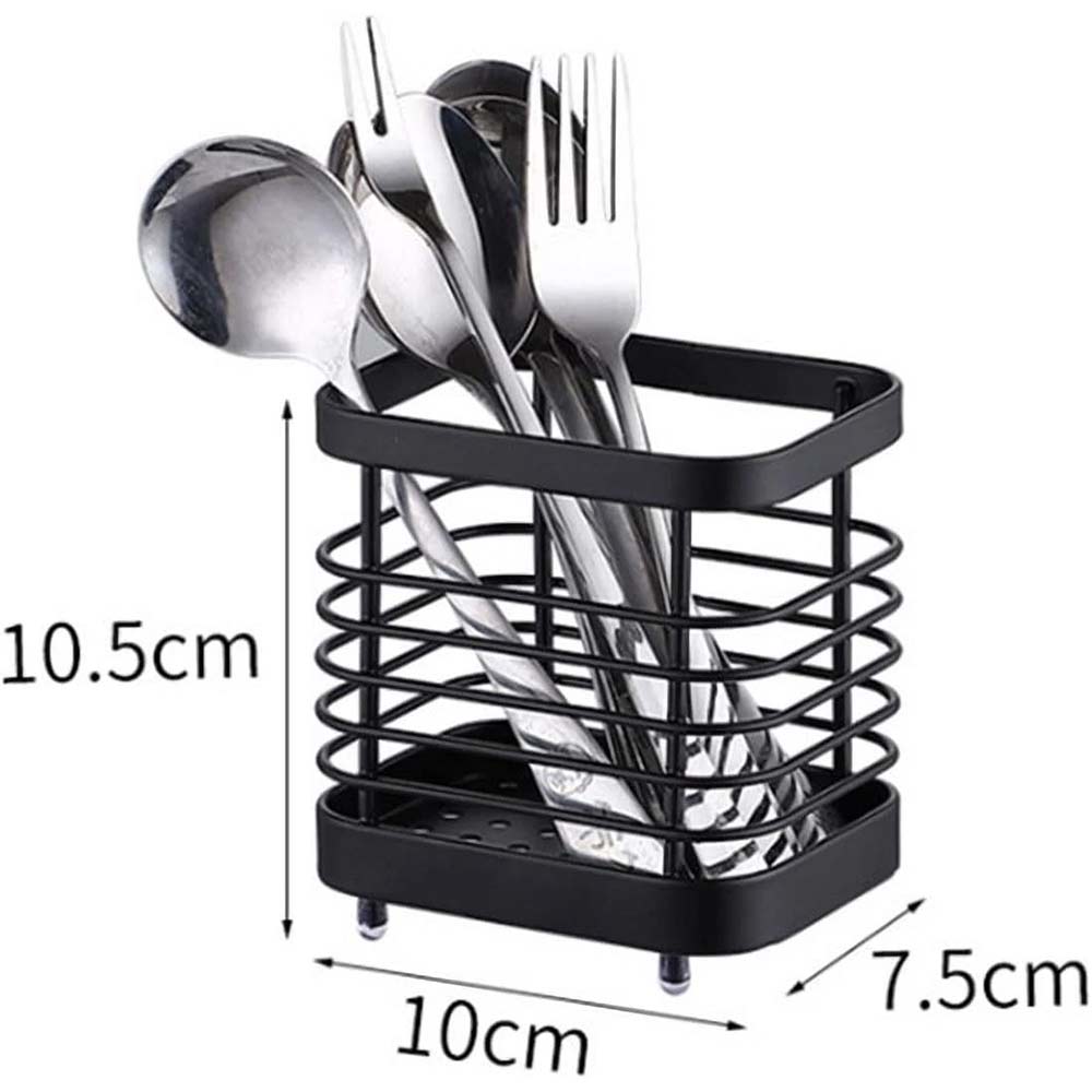 Stainless Steel Cutlery Holder - Kitchen Utensil Drainer Sink Caddy Stand 10.5cm