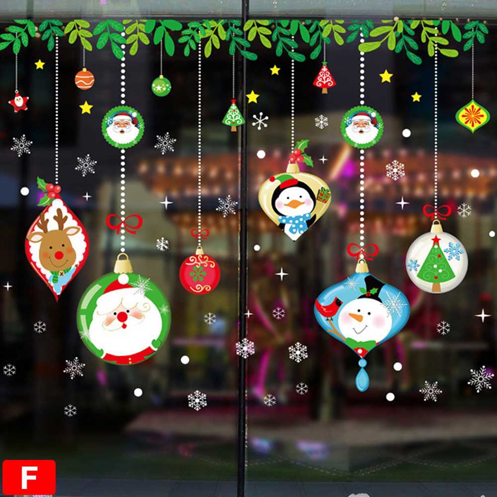 2PCS Christmas Santa Removable Window Stickers Festival Art Decal Wall Home Xmas