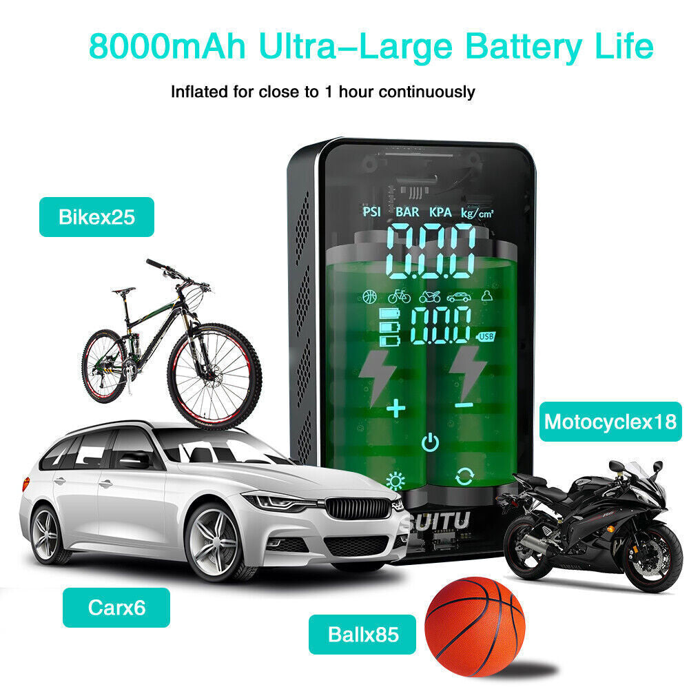 Wireless Car Electric Air Compressor Portable  Digital Touch Tyre Inflator Pump