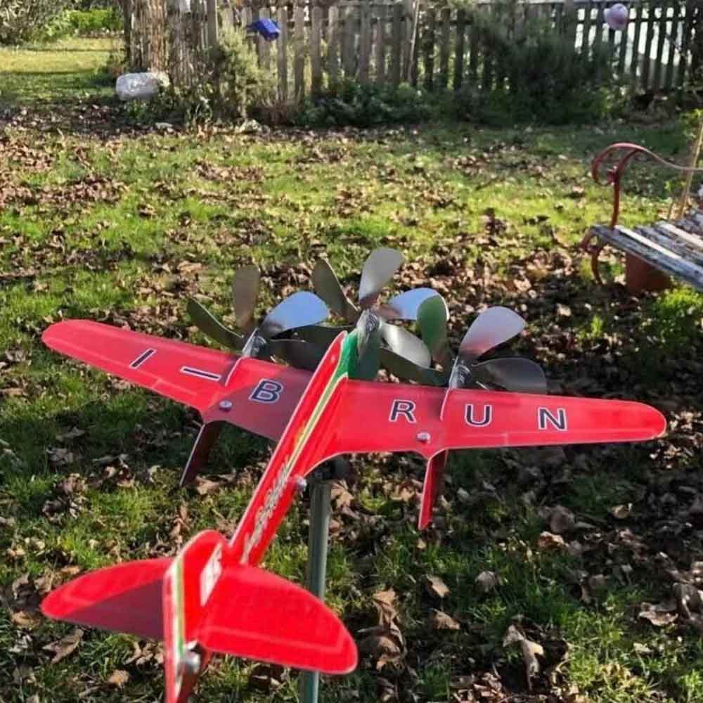 Compass Weather Vane & Garden Decoration – Airplane Wind Spinner, Aircraft Windmill